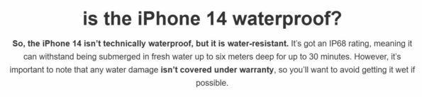 is the iphone 14 waterproof